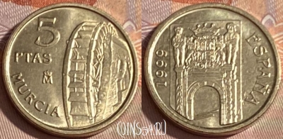 Испания 5 песет 1999 года, KM# 1008, 380p-009