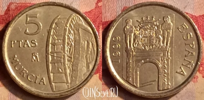 Испания 5 песет 1999 года, KM# 1008, 403-124