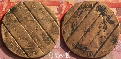 Испания 5 сентимо 1867 г., 8OM, KM# 635, 217o-091