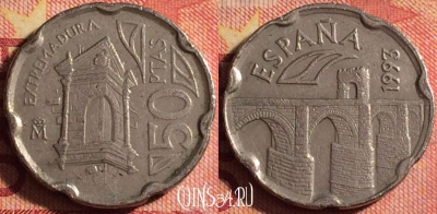 Испания 50 песет 1993 года, KM# 921, 178j-048