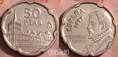 Испания 50 песет 1997 года, KM# 985, UNC, 170k-092