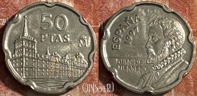 Испания 50 песет 1997 года, KM# 985, UNC, s507s-017