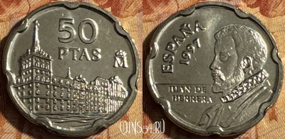 Испания 50 песет 1997 года, KM# 985, UNC, s513s-075