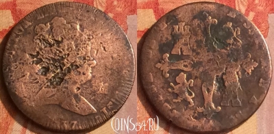 Испания 8 мараведи 1837 года J, KM# 531, 168o-125