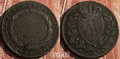 Сардиния 5 чентезимо 1826 года, KM# 127, 123s-078 ♛
