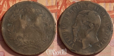 Италия 10 чентезимо 186* года M, KM# 11, 418o-014