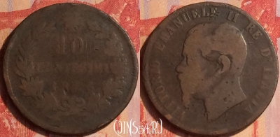 Италия 10 чентезимо 1863 года, KM# 11, 435-011
