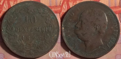 Италия 10 чентезимо 1893 года BI, KM# 27, 149j-027