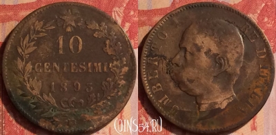 Италия 10 чентезимо 1893 года BI, KM# 27, 434-131