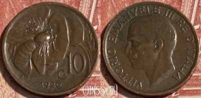 Италия 10 чентезимо 1920 года, KM# 60, 074s-039 ♛