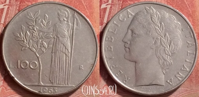Италия 100 лир 1963 года, KM# 96.1, 054l-154