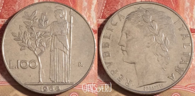 Италия 100 лир 1968 года, KM# 96.1, 221-081