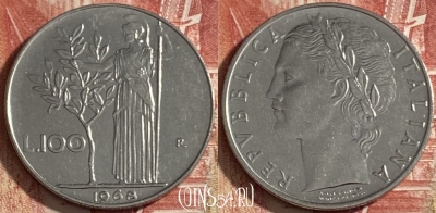 Италия 100 лир 1968 года, KM# 96.1, 472r-102