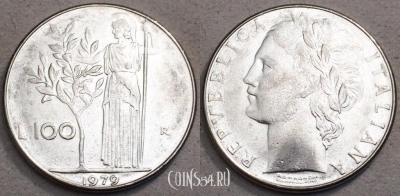 Италия 100 лир 1979 год, см. сост., 80-006b