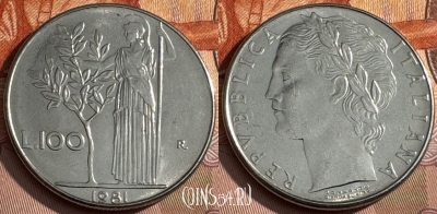 Италия 100 лир 1981 года, KM# 96.1, 175s-035 ♛