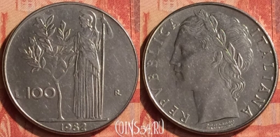 Италия 100 лир 1982 года, KM# 96.1, 044n-193