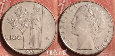 Италия 100 лир 1983 года, KM# 96.1, 261l-144