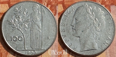 Италия 100 лир 1983 года, KM# 96.1, 285s-046