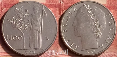 Италия 100 лир 1990 года, KM# 96.2, 078m-076