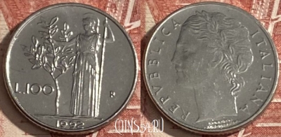 Италия 100 лир 1992 года, KM# 96.2, 349r-073