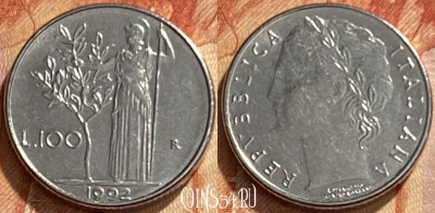 Италия 100 лир 1992 года, KM# 96.2, 461q-047