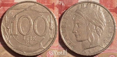 Италия 100 лир 1993 года, KM# 159, 221-101