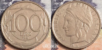 Италия 100 лир 1993 года, KM# 159, a107-004
