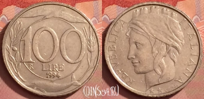 Италия 100 лир 1994 года, KM# 159, 278l-107
