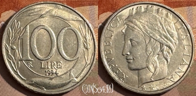 Италия 100 лир 1994 года, KM# 159, 376s-073