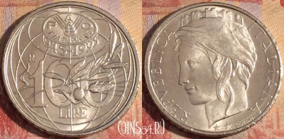 Италия 100 лир 1995 года, KM# 180, 167a-066