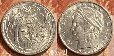 Италия 100 лир 1995 года, KM# 180, 461q-038 ♛