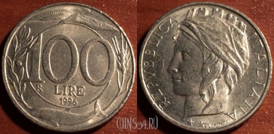 Италия 100 лир 1996 года, см. сост., 057-128