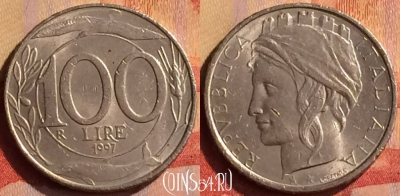 Италия 100 лир 1997 года, KM# 159, 286n-107