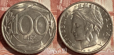 Италия 100 лир 1998 года, KM# 159, 492р-035