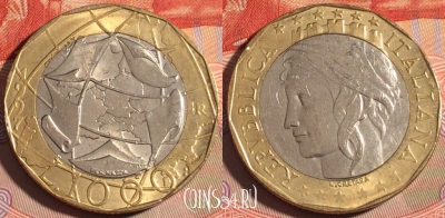 Италия 1000 лир 1997 года, KM# 194, 198a-088
