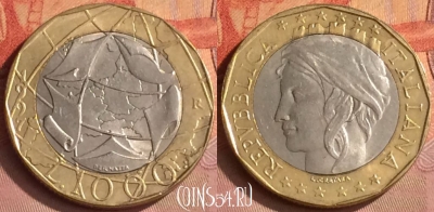 Италия 1000 лир 1997 года, KM# 194, 288o-080