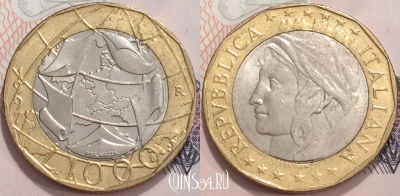 Италия 1000 лир 1997 года, ошибка, KM 190, 126-059