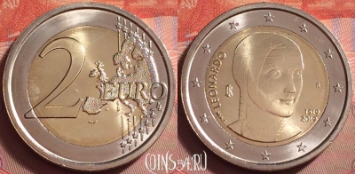 Италия 2 евро 2019 г., Леонардо да Винчи, 049k-177