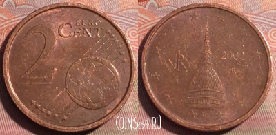 Италия 2 евроцента 2002 года, KM# 211, 252a-104