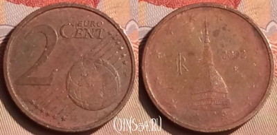 Италия 2 евроцента 2002 года, KM# 211, 447-049