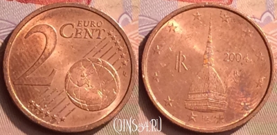 Италия 2 евроцента 2004 года, KM# 211, 443-072