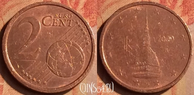Италия 2 евроцента 2009 года, KM# 211, 148n-056