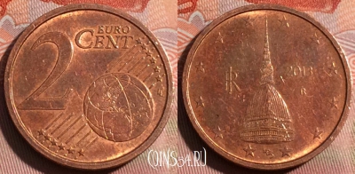 Италия 2 евроцента 2013 года, KM# 211, 252a-136
