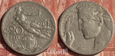Италия 20 чентезимо 1911 года, KM# 44, 068p-124