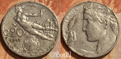 Италия 20 чентезимо 1913 года, KM# 44, 307q-122