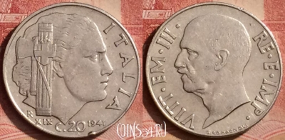 Италия 20 чентезимо 1941 года, KM# 75b, 074l-106