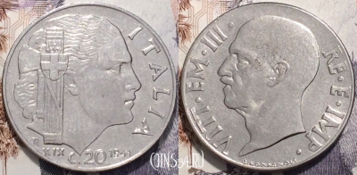 Италия 20 чентезимо 1941 года, KM 75b, 119-064