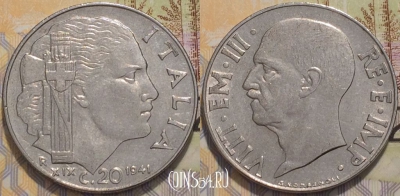 Италия 20 чентезимо 1941 года, KM 75b, 119-069