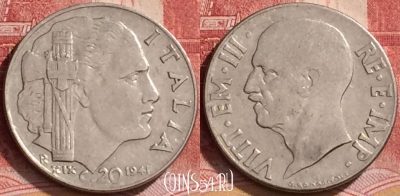 Италия 20 чентезимо 1941 года, KM# 75b, 141l-008