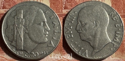 Италия 20 чентезимо 1943 года, KM# 75b, 451s-099
